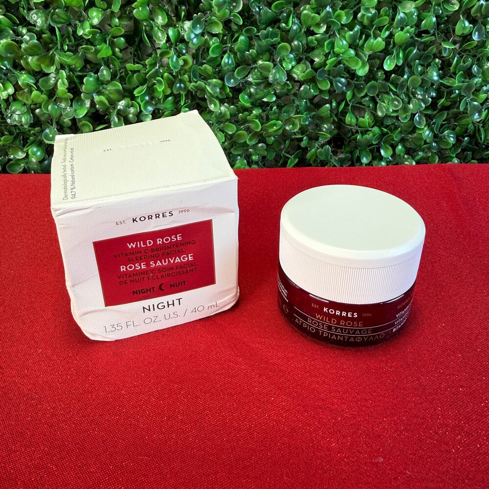 New Korres Wild Rose Vitamin C Brightening Sleeping Facial Night Cream 1.35 Oz